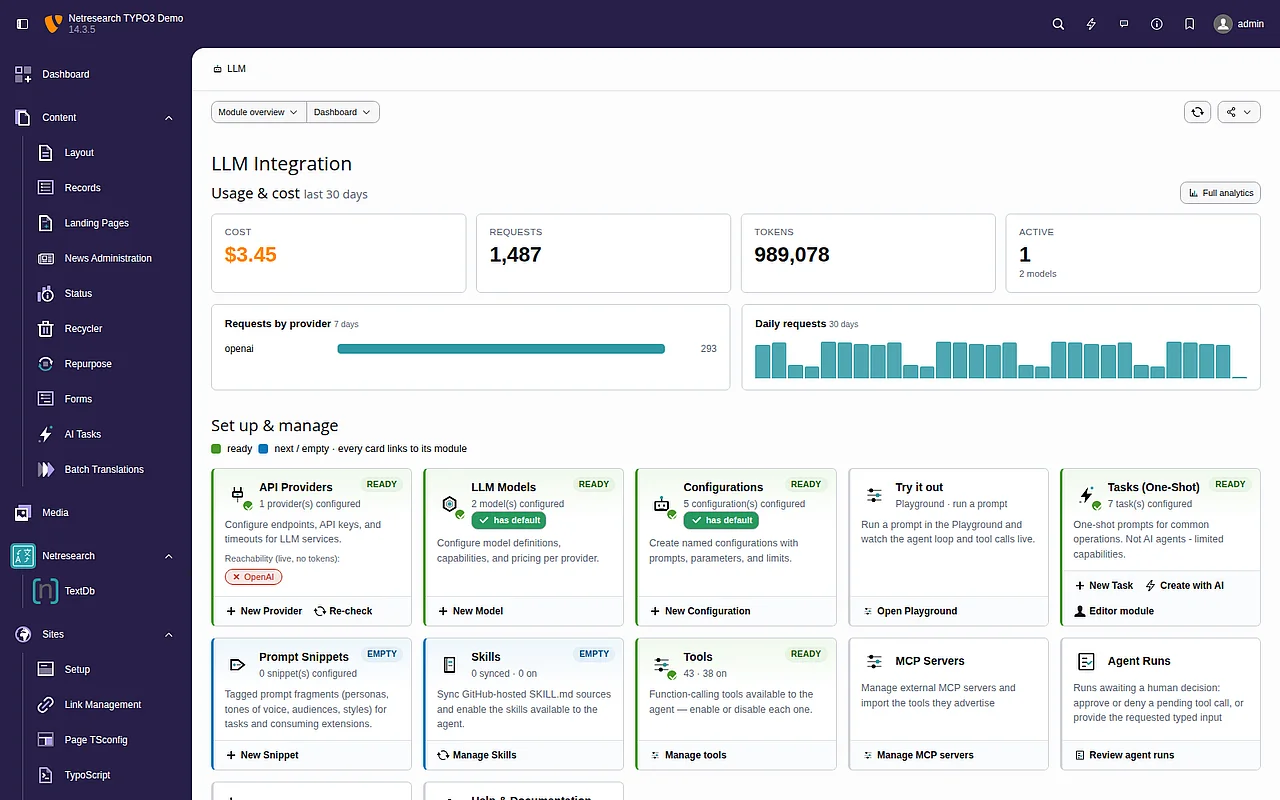 NR LLM Backend Dashboard